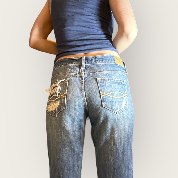 Abercrombie and Fitch Straight Distressed Paint Splattered Jeans - Picture 5 of 6